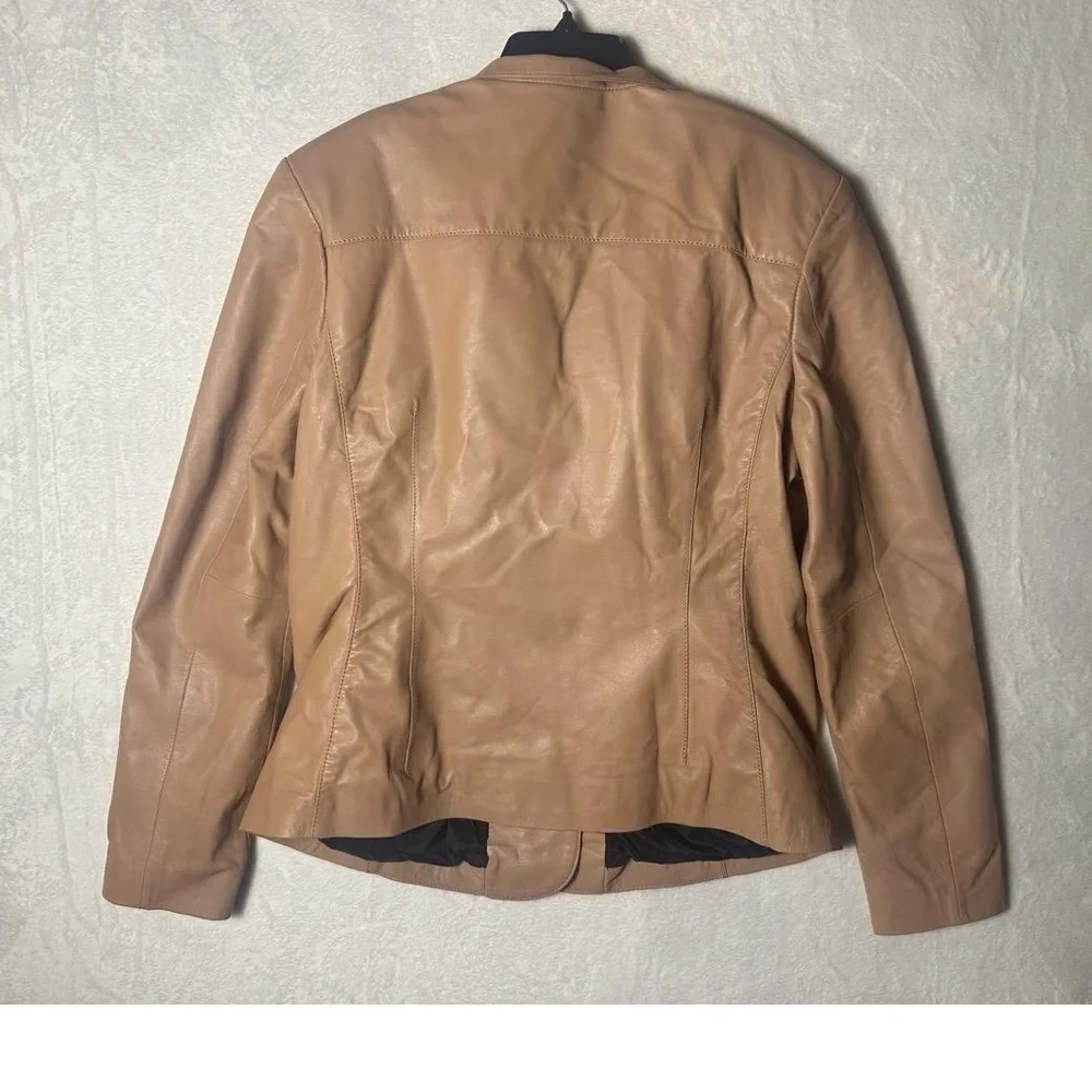 Bod And Christensen Tan Leather‎ One Button Blazer Size XL